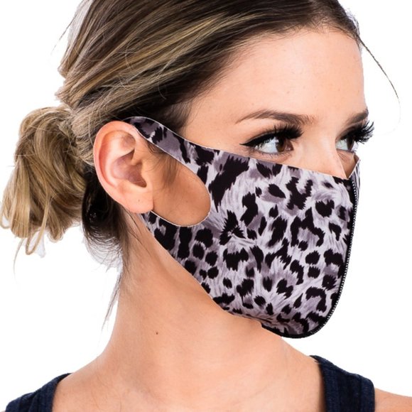Leopard Print Animal Print Reusable Face Mask - Picture 8 of 9